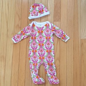 Vera Bradley baby pajamas with hat